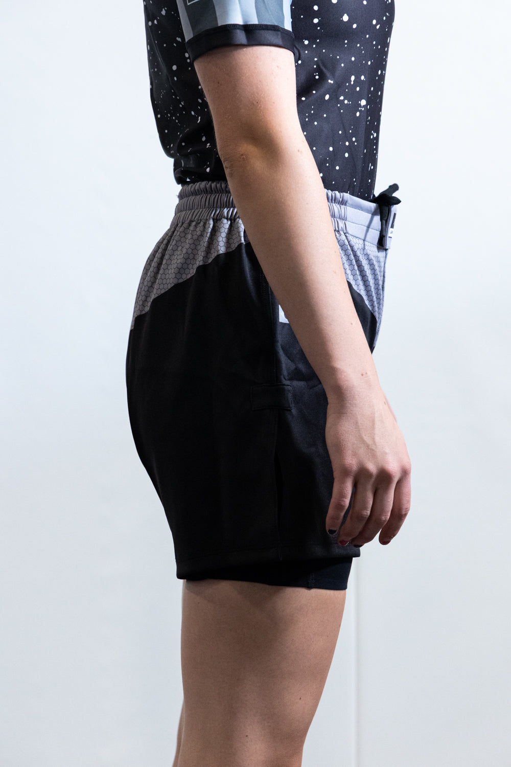 Shorts Top Grey Bottom Black