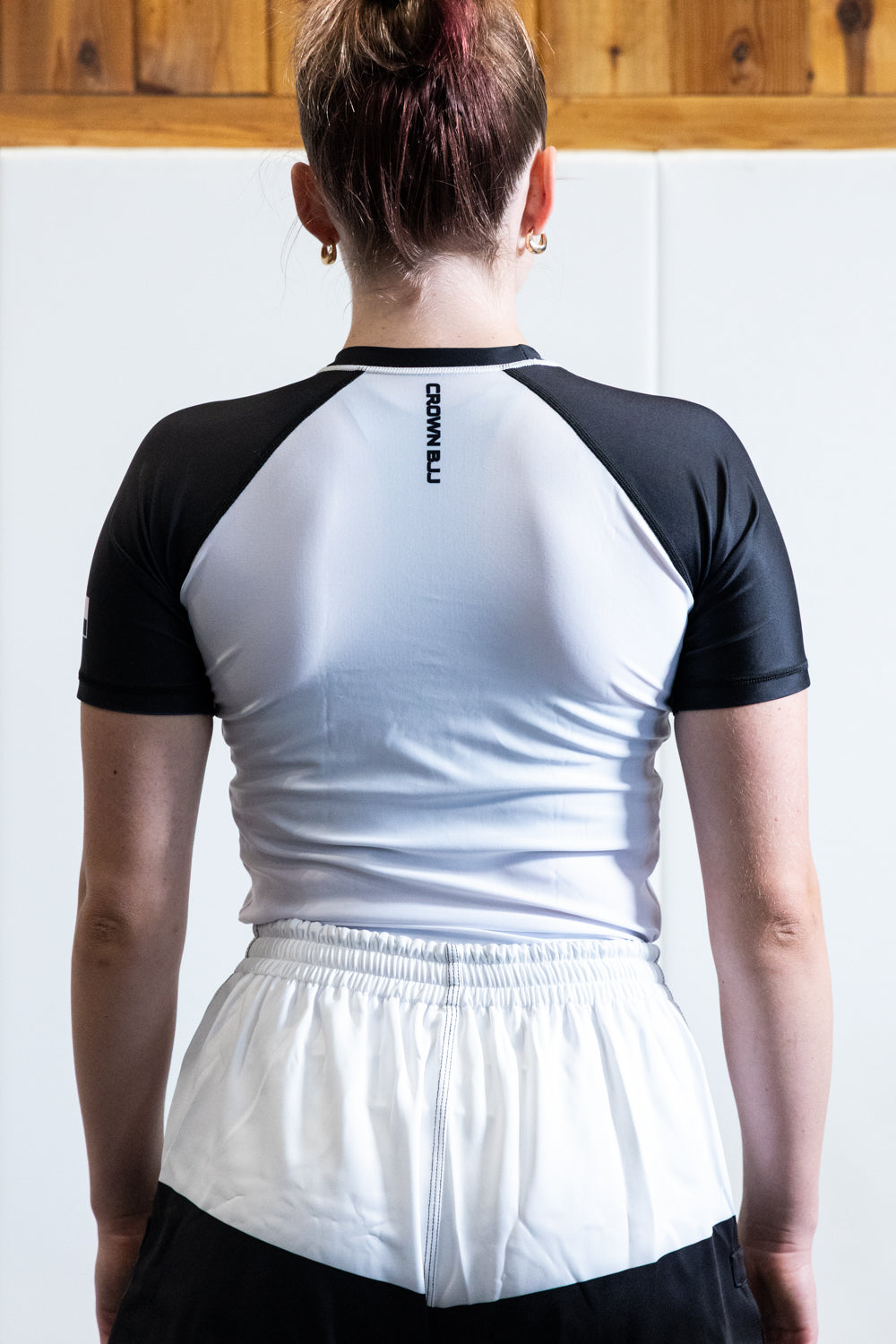 Crown Grappling-RG white body, black sleeves, SS