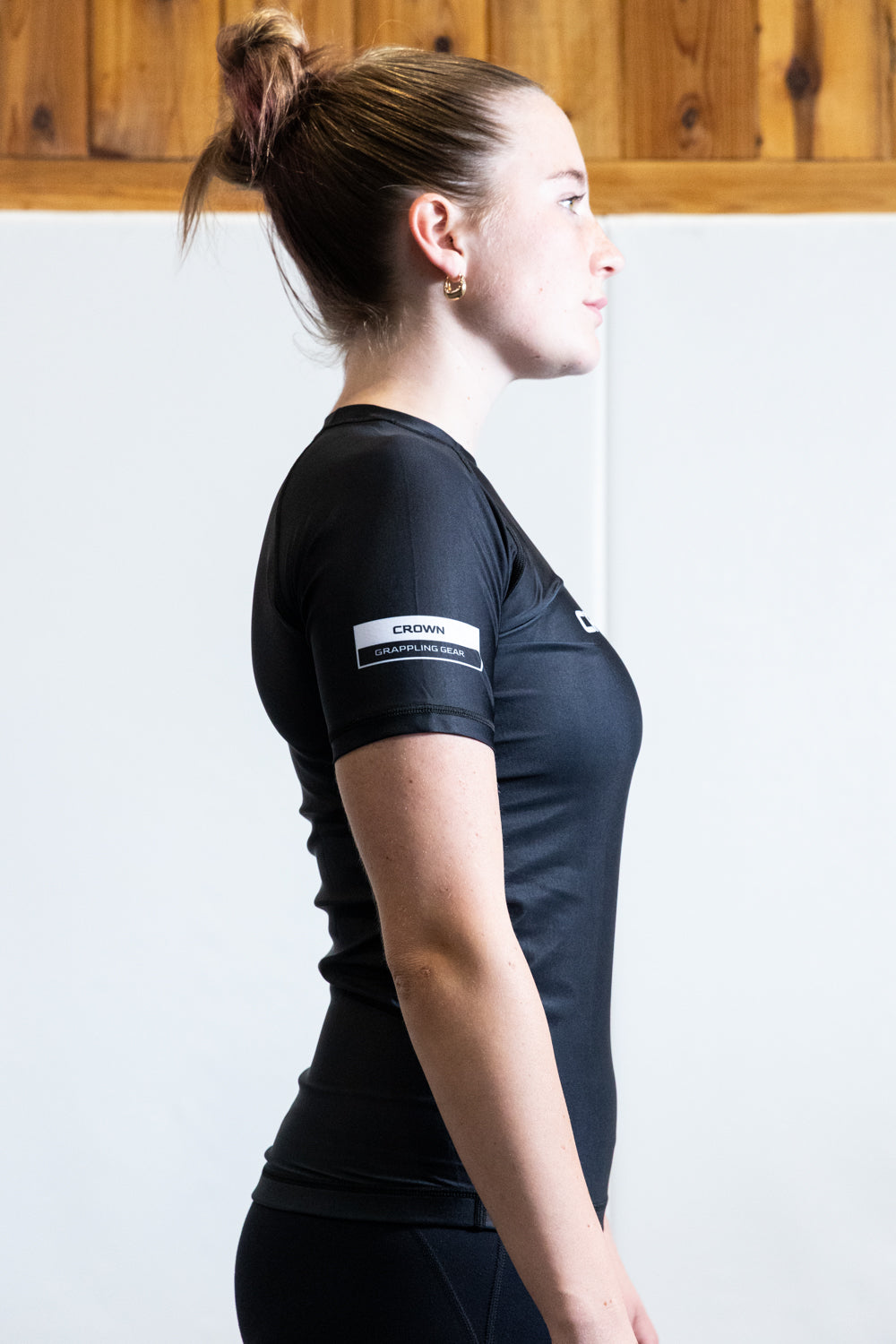 Crown Grappling- RashGuard All Black Short Sleeve