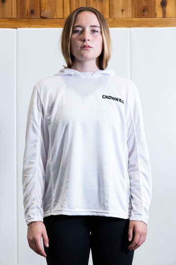 Fishing Hoodie White (Mesh)